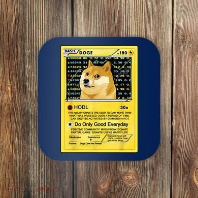 Doge HODL Card Crypto Currency Funny Coaster