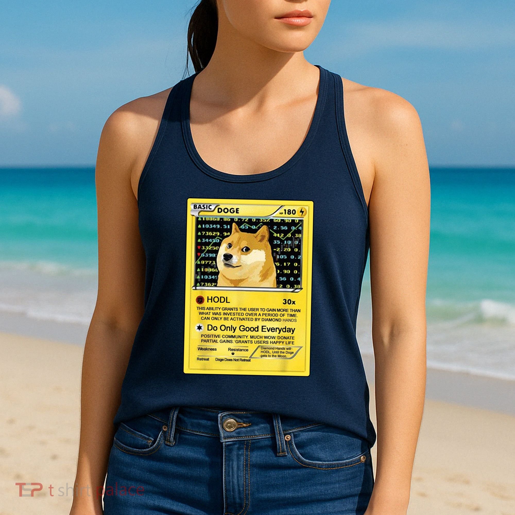 Doge HODL Card Crypto Currency Funny Women's Tank Top