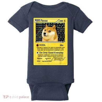 Doge HODL Card Crypto Currency Funny Baby Bodysuit