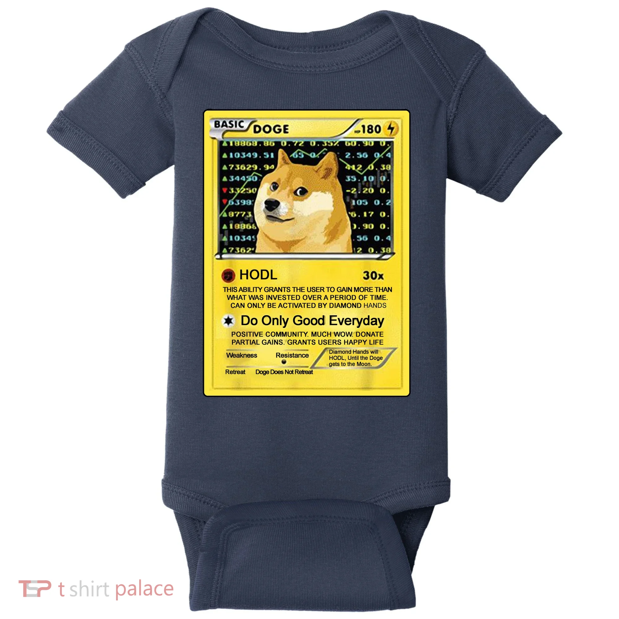 Doge HODL Card Crypto Currency Funny Baby Bodysuit