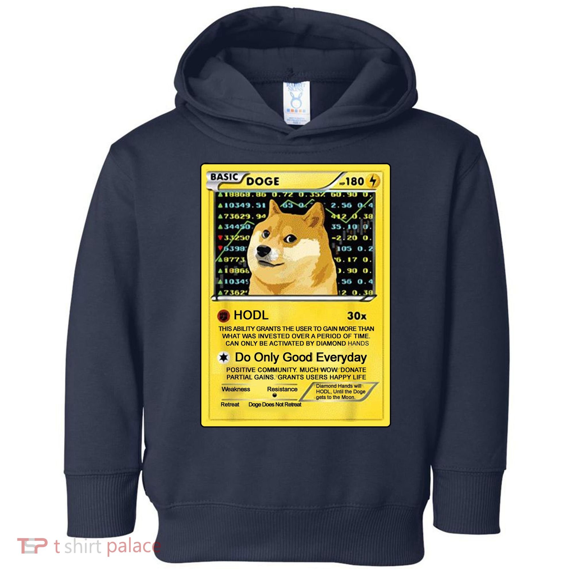 Doge HODL Card Crypto Currency Funny Toddler Hoodie