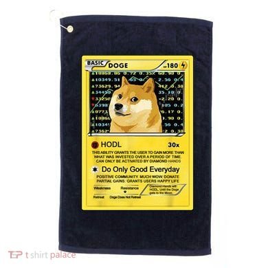 Doge HODL Card Crypto Currency Funny Golf Towel
