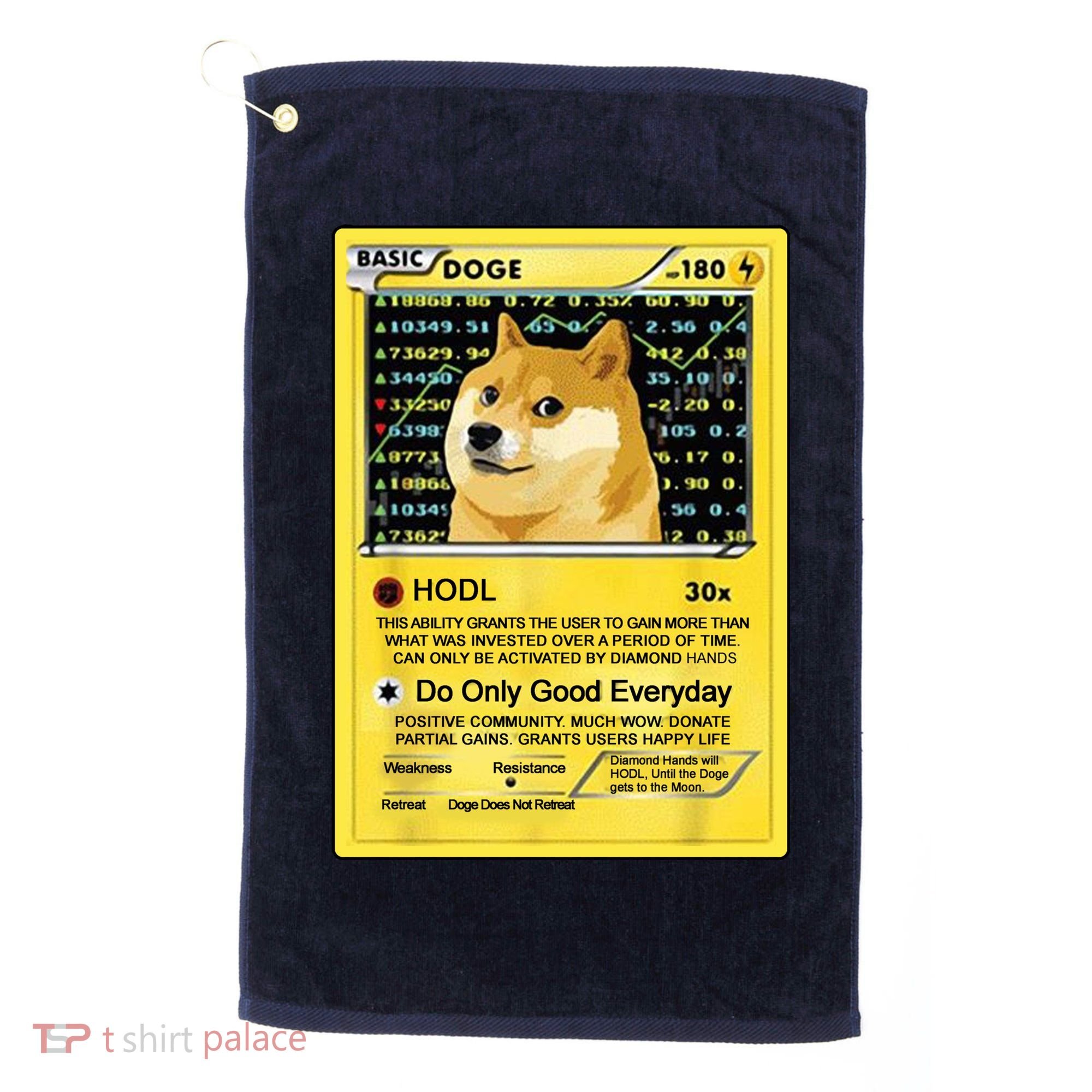 Doge HODL Card Crypto Currency Funny Golf Towel