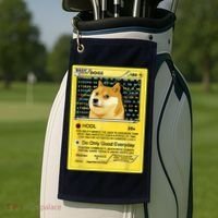 Doge HODL Card Crypto Currency Funny Golf Towel thumb 2