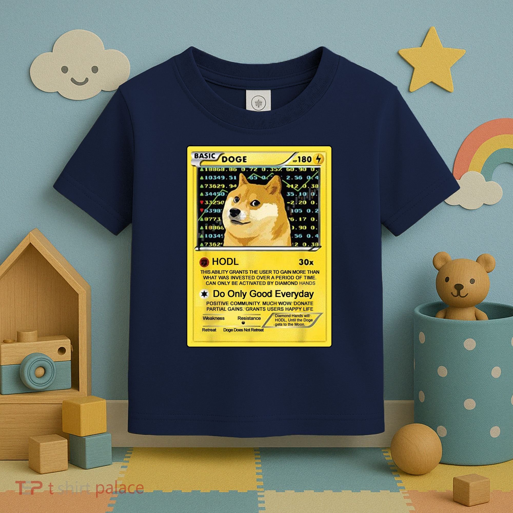 Doge HODL Card Crypto Currency Funny Toddler T-Shirt