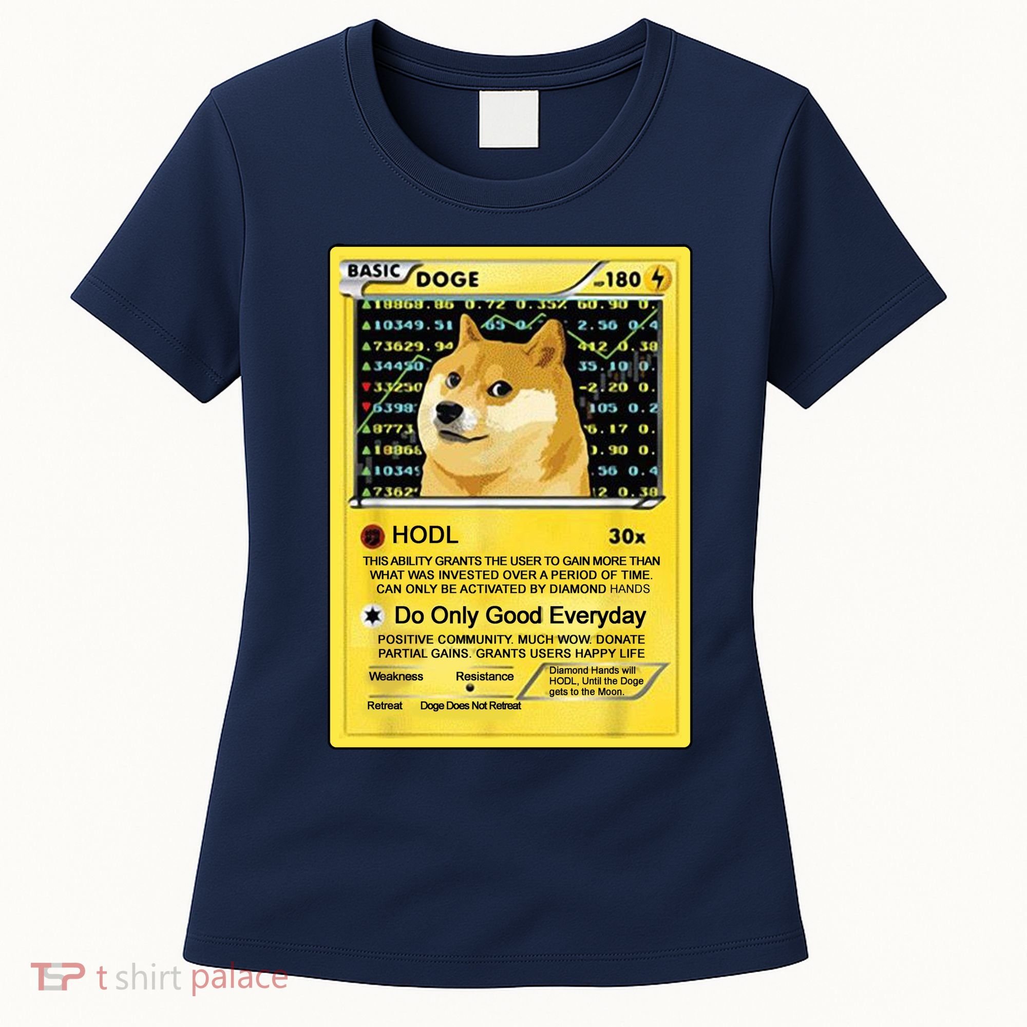 Doge HODL Card Crypto Currency Funny Women's T-Shirt