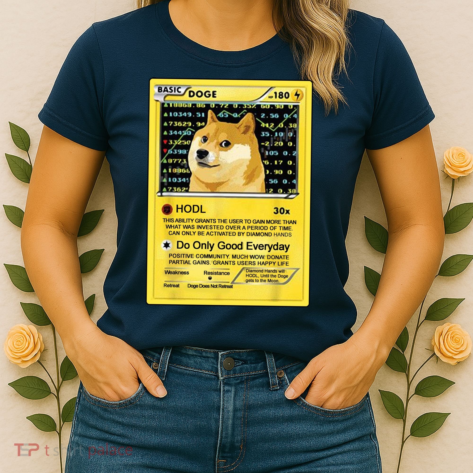 Doge HODL Card Crypto Currency Funny Women's T-Shirt
