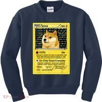 Doge HODL Card Crypto Currency Funny Kids Sweatshirt thumb 0
