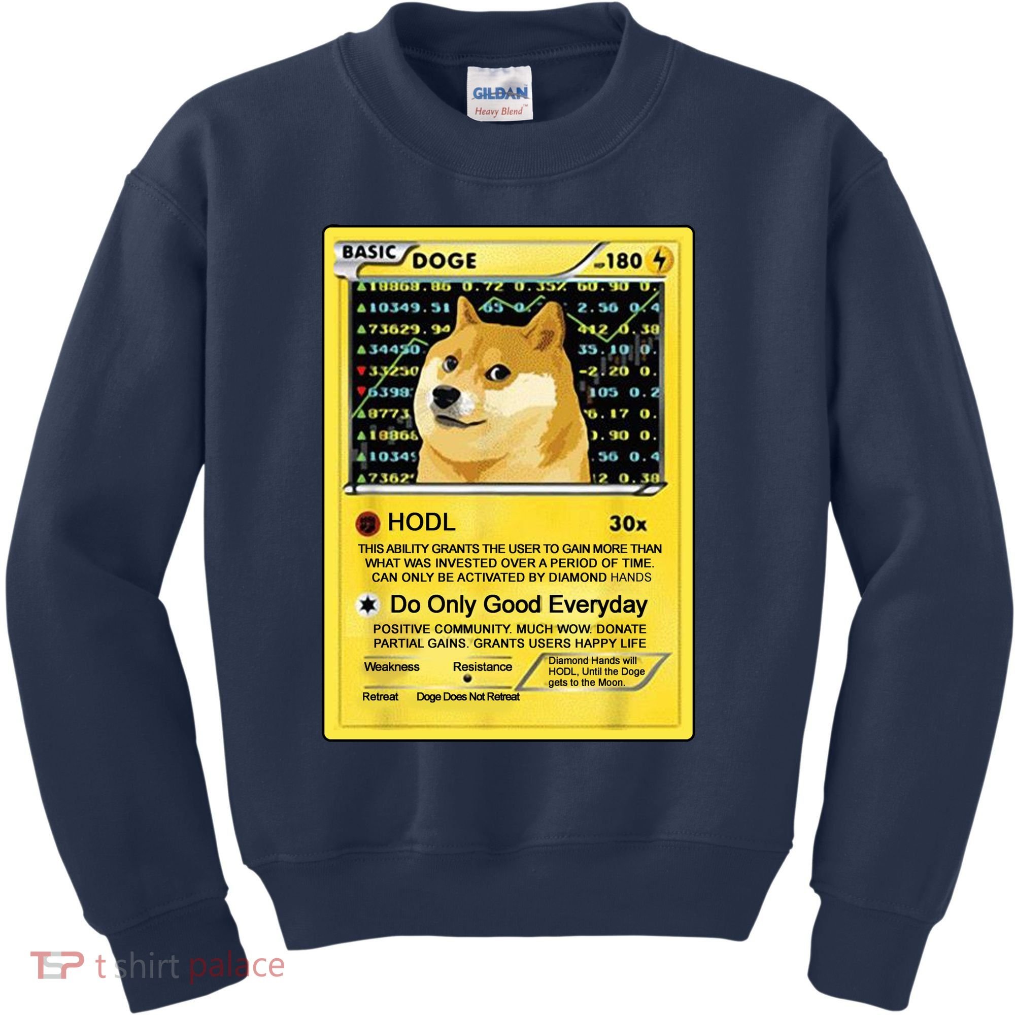Doge HODL Card Crypto Currency Funny Kids Sweatshirt