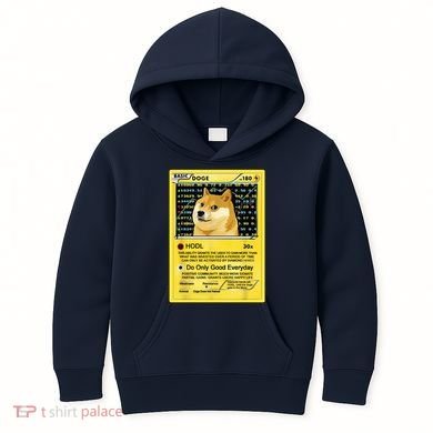 Doge HODL Card Crypto Currency Funny Kids Hoodie