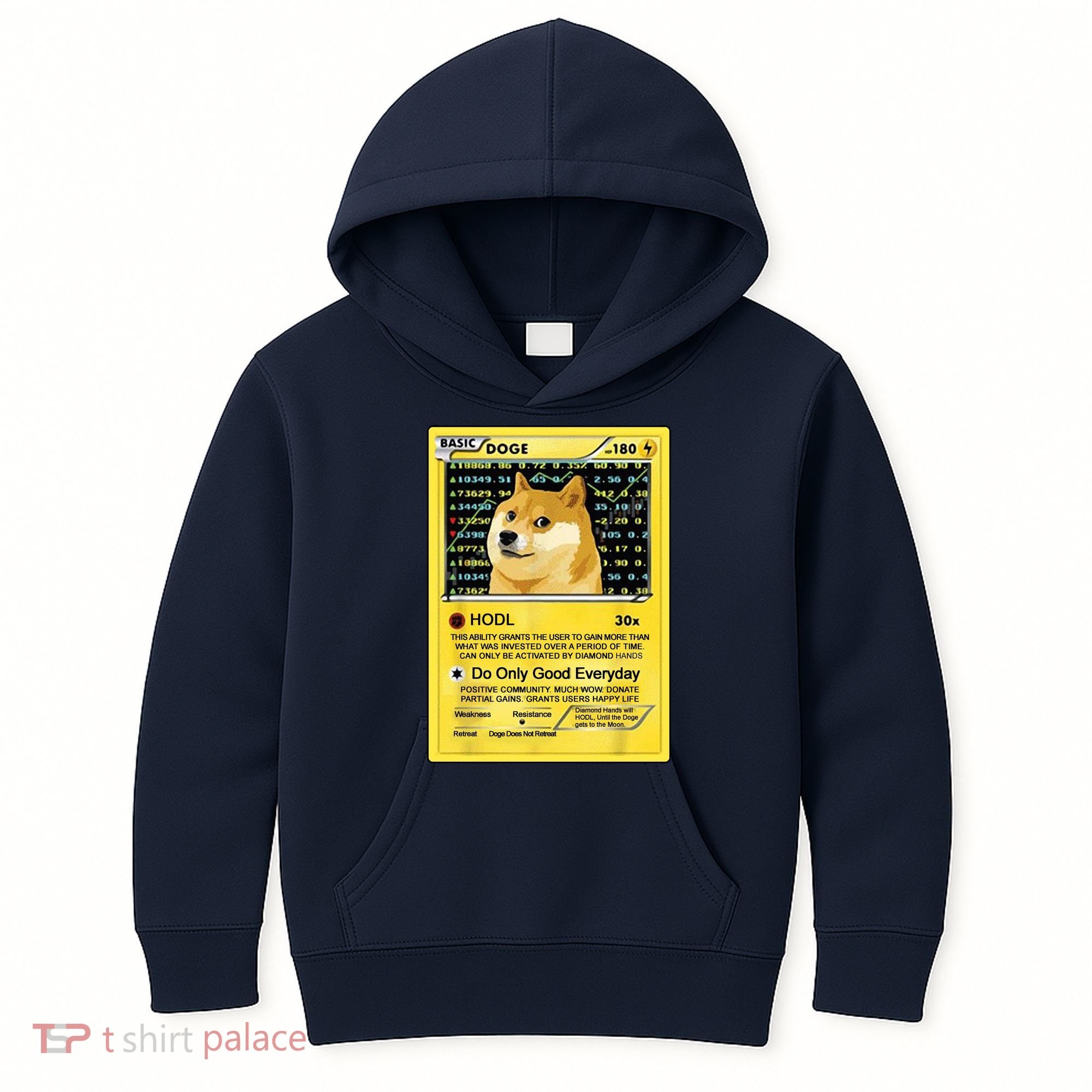 Doge HODL Card Crypto Currency Funny Kids Hoodie