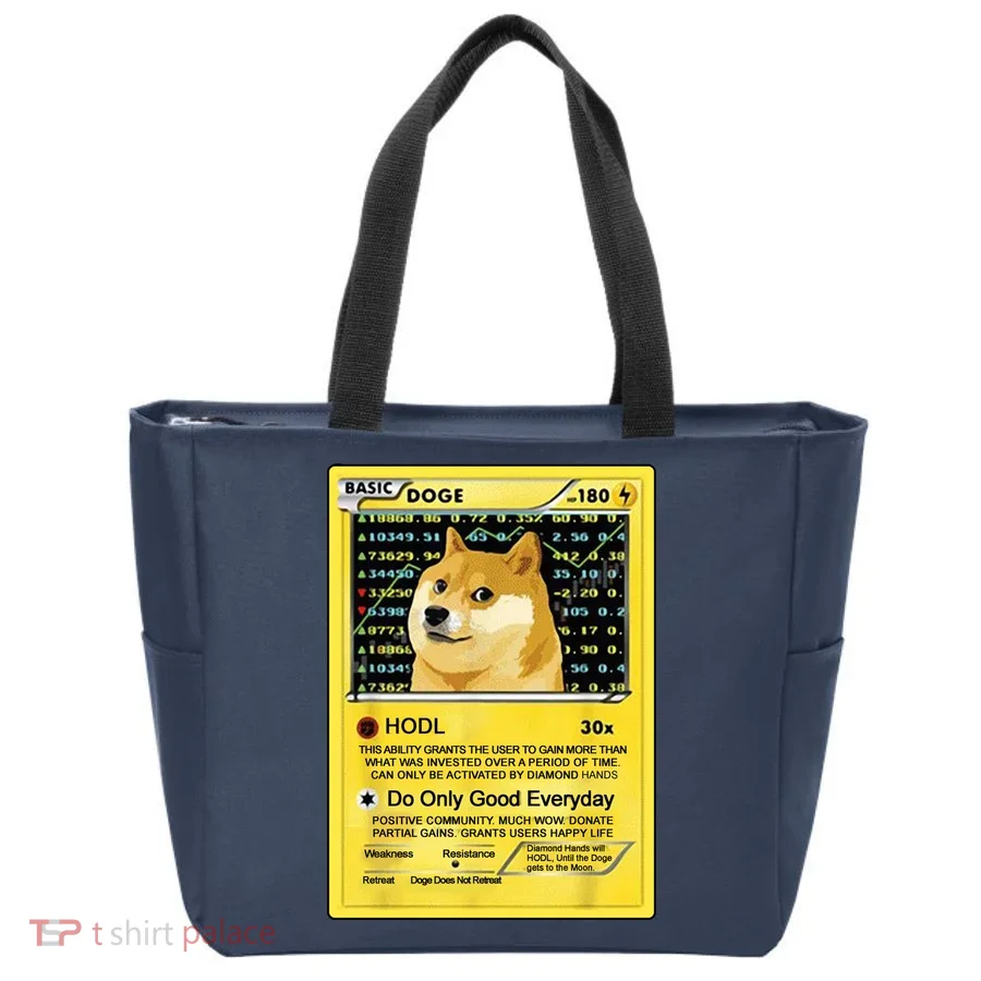 Doge HODL Card Crypto Currency Funny Tote Bag