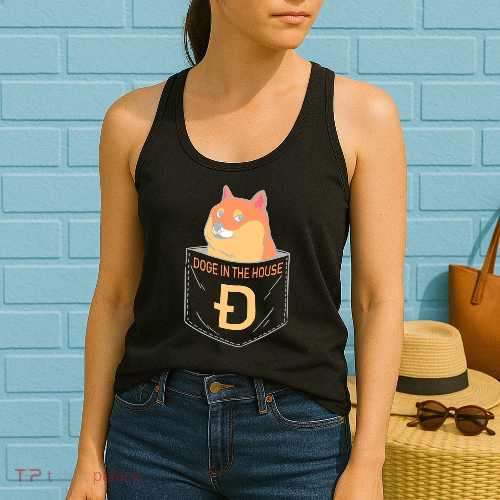 Doge In The House Pocket Women's Tank Top
