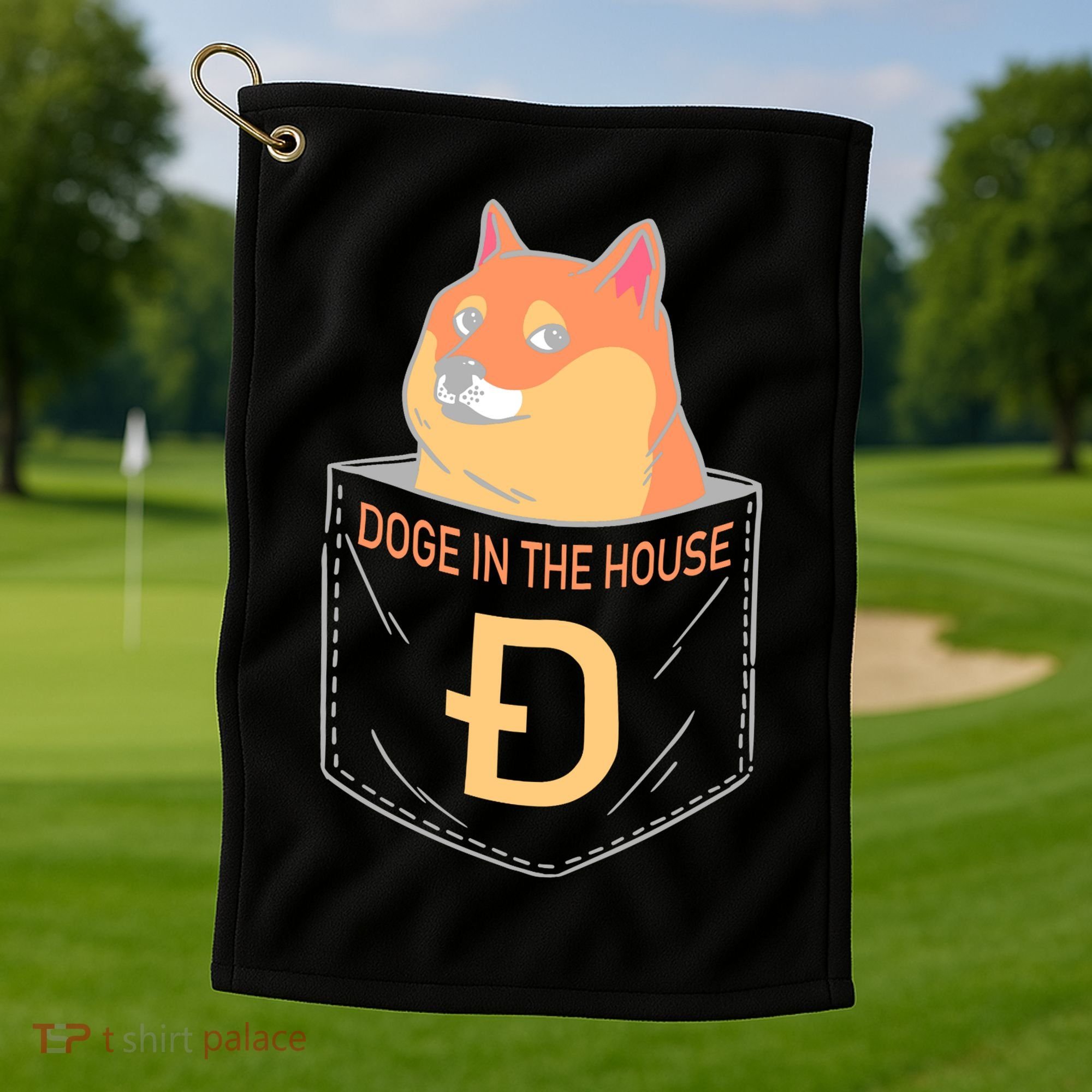 Doge In The House Pocket Golf Towel