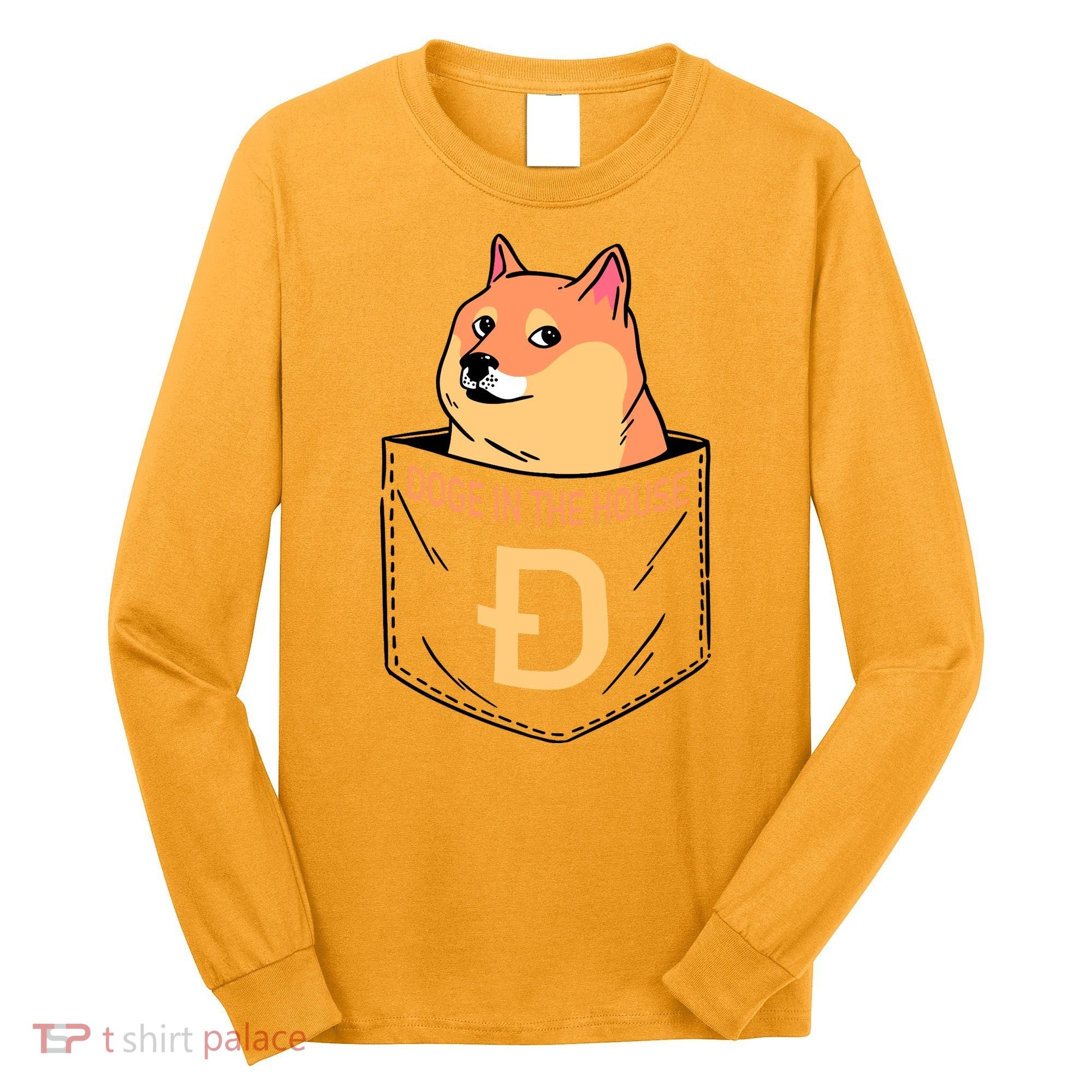 Doge In The House Pocket Long Sleeve Shirt