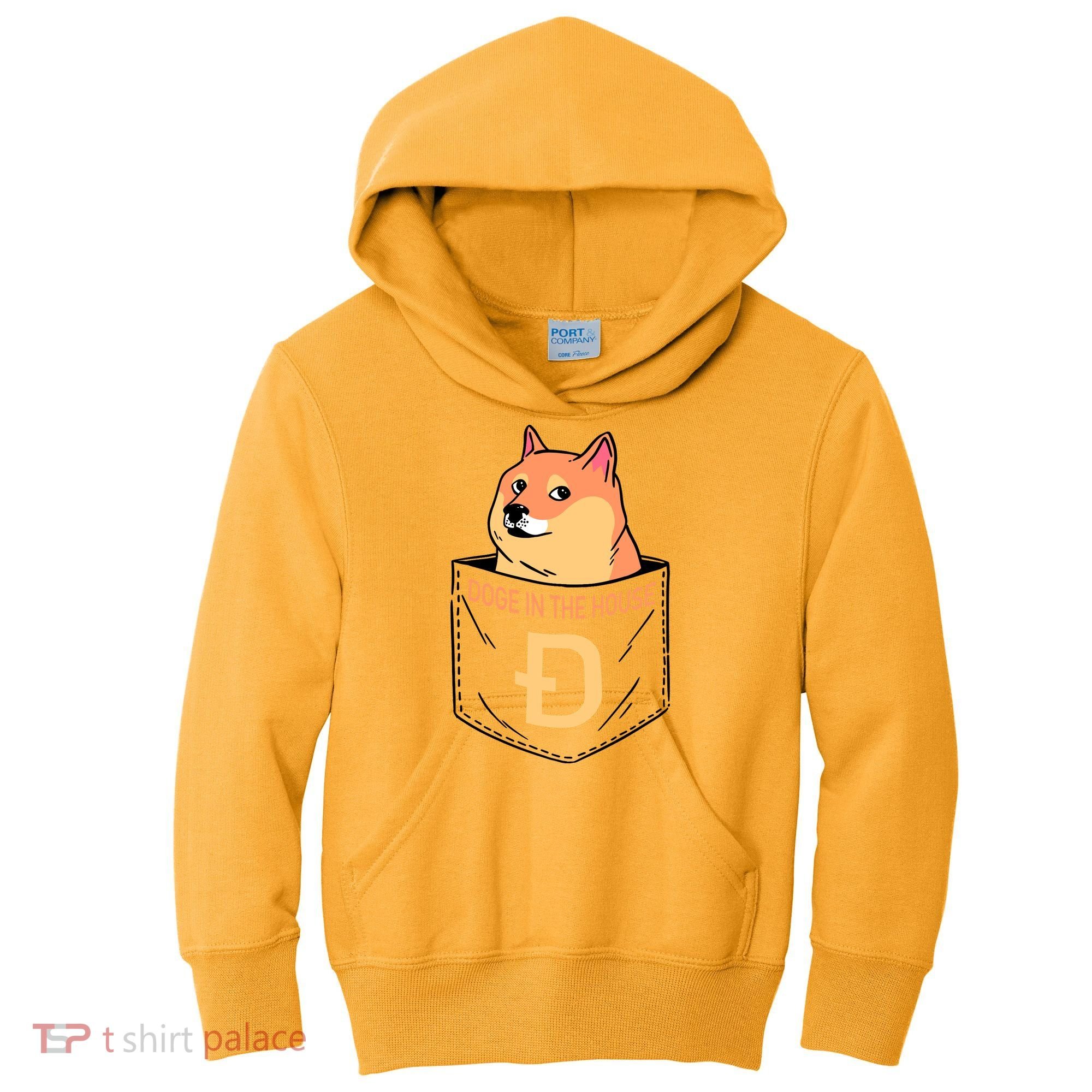 Doge In The House Pocket Kids Hoodie