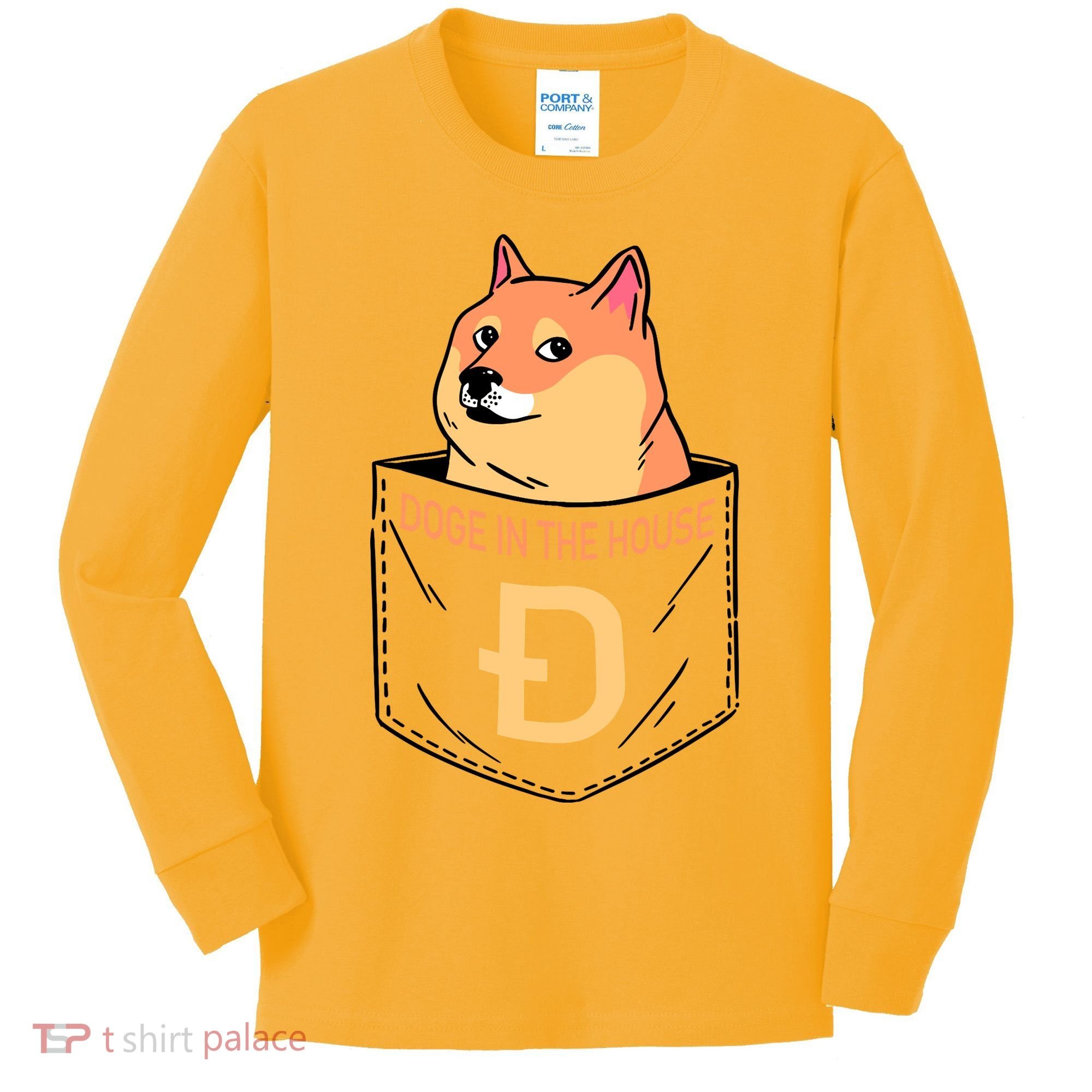 Doge In The House Pocket Kids Long Sleeve Shirt