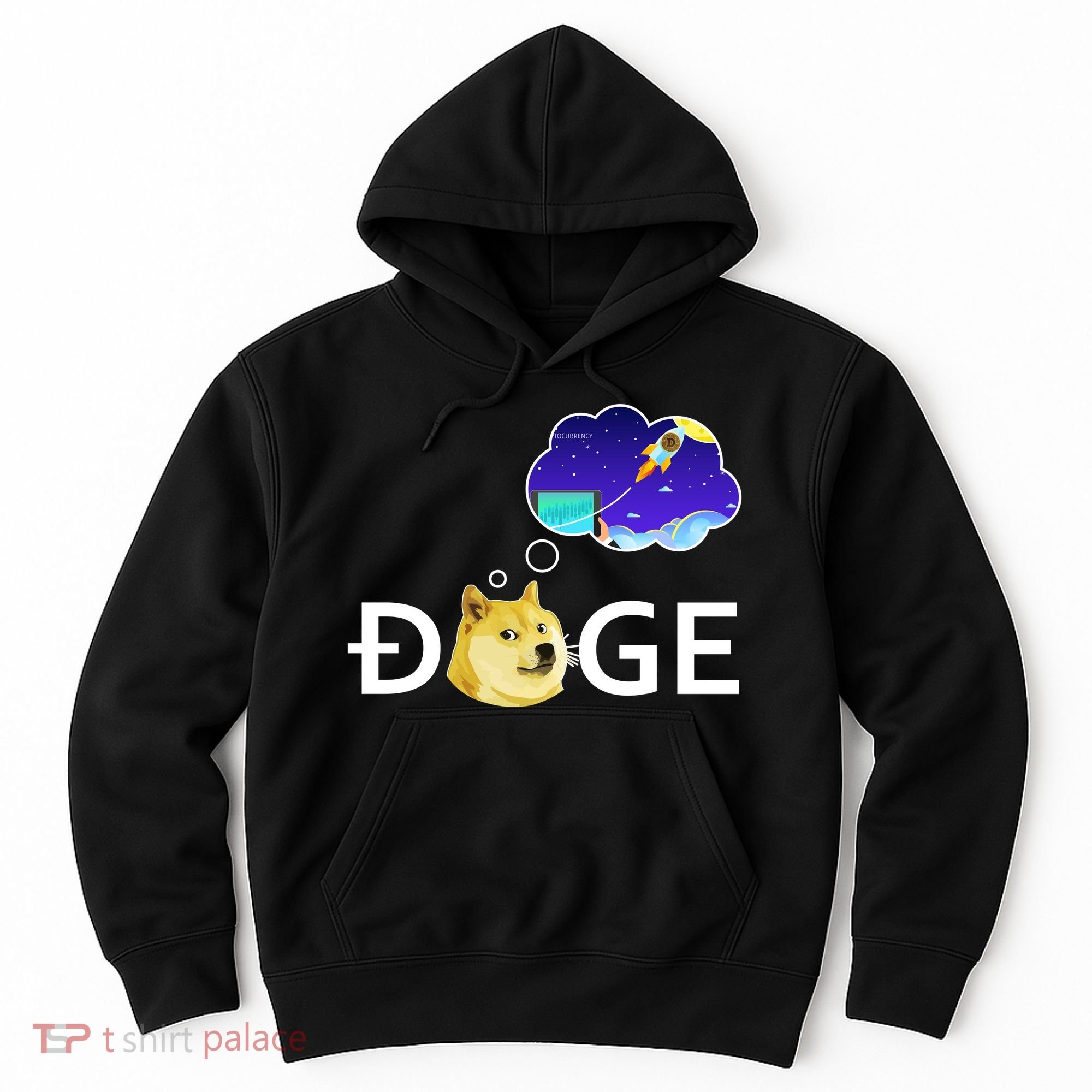 Doge To The Moon Crypto Currency Dogecoin Hoodie