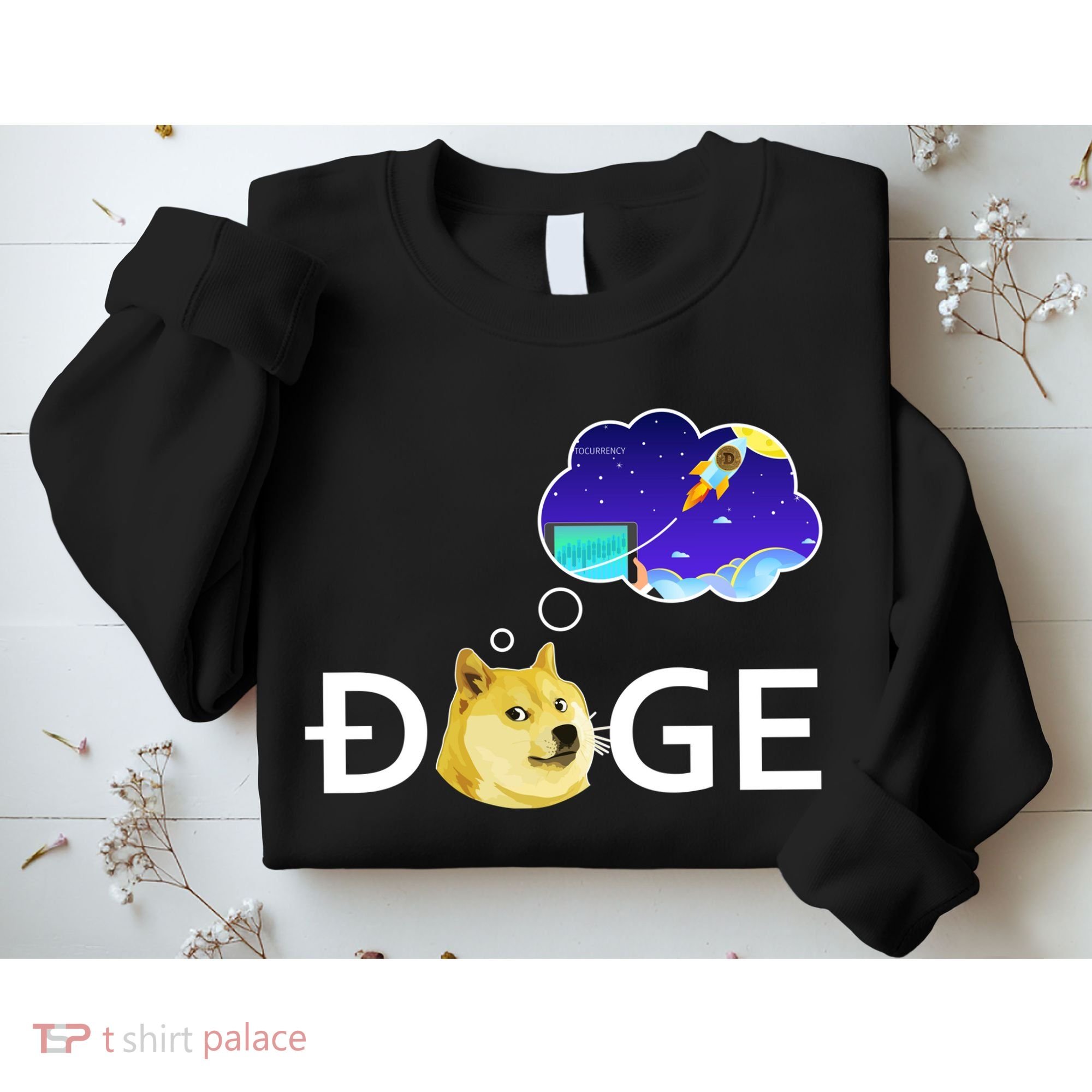 Doge To The Moon Crypto Currency Dogecoin Sweatshirt