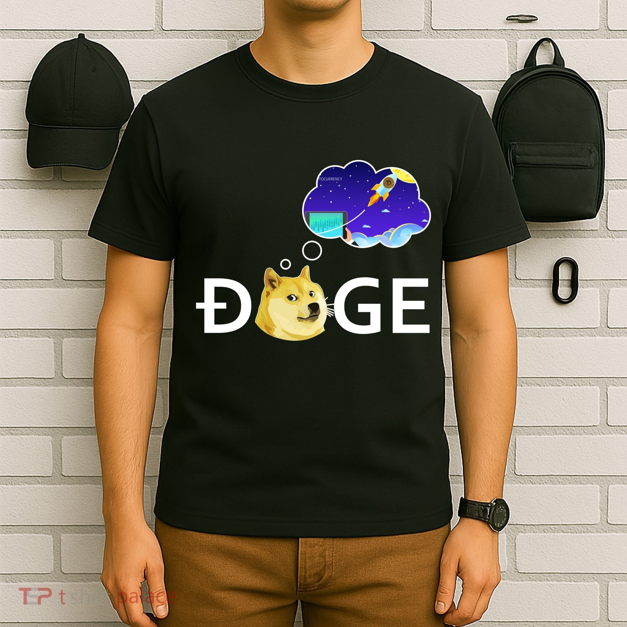 Doge To The Moon Crypto Currency Dogecoin T-Shirt