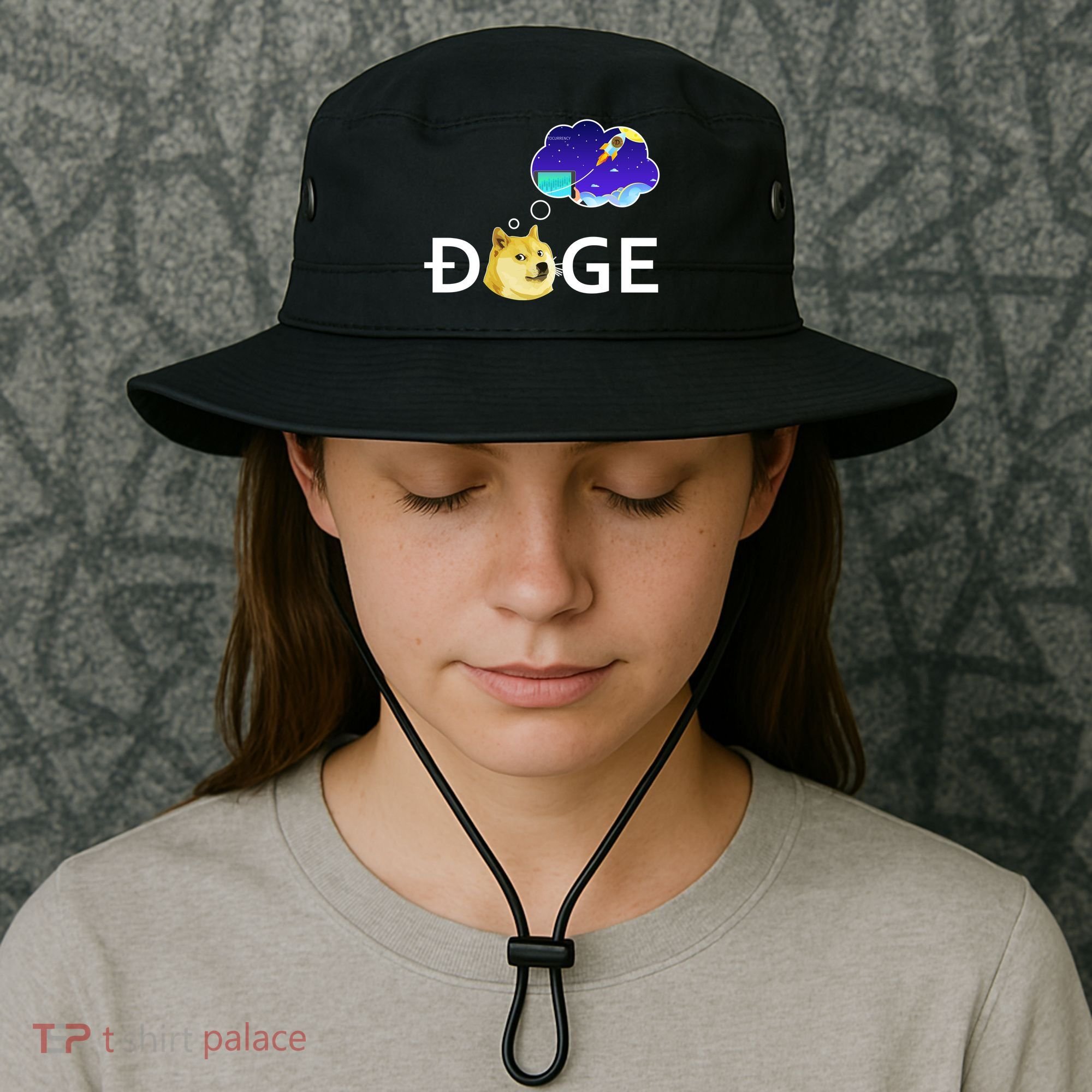 Doge To The Moon Crypto Currency Dogecoin Bucket Hat