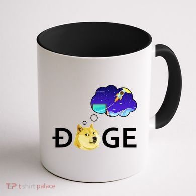 Doge To The Moon Crypto Currency Dogecoin Coffee Mug back