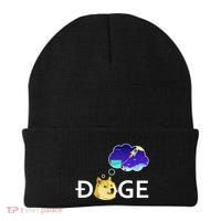 Doge To The Moon Crypto Currency Dogecoin Beanie thumb 0