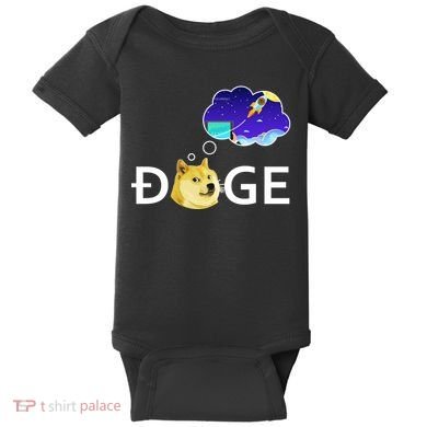 Doge To The Moon Crypto Currency Dogecoin Baby Bodysuit
