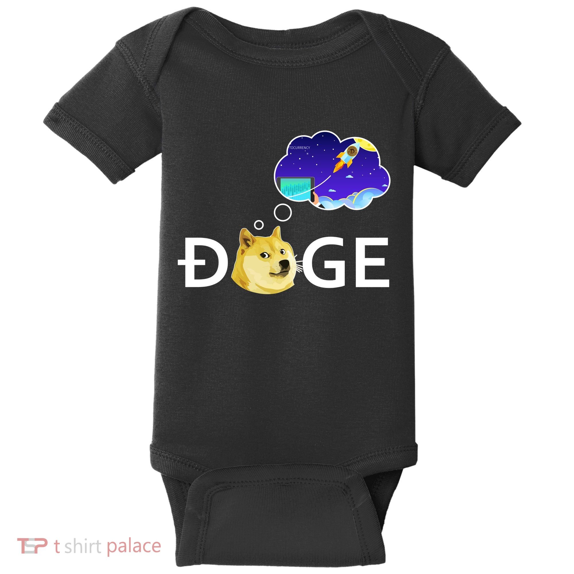 Doge To The Moon Crypto Currency Dogecoin Baby Bodysuit