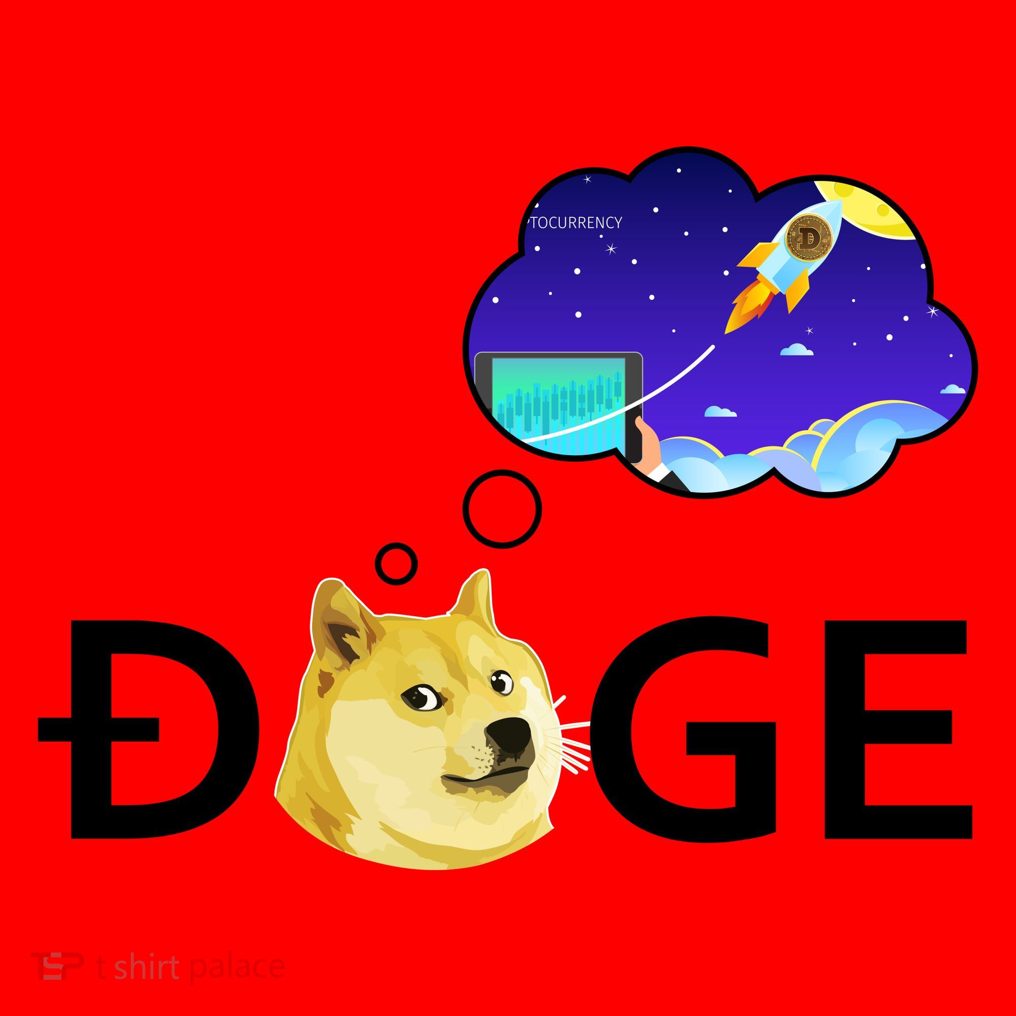 Doge To The Moon Crypto Currency Dogecoin Santa Hat