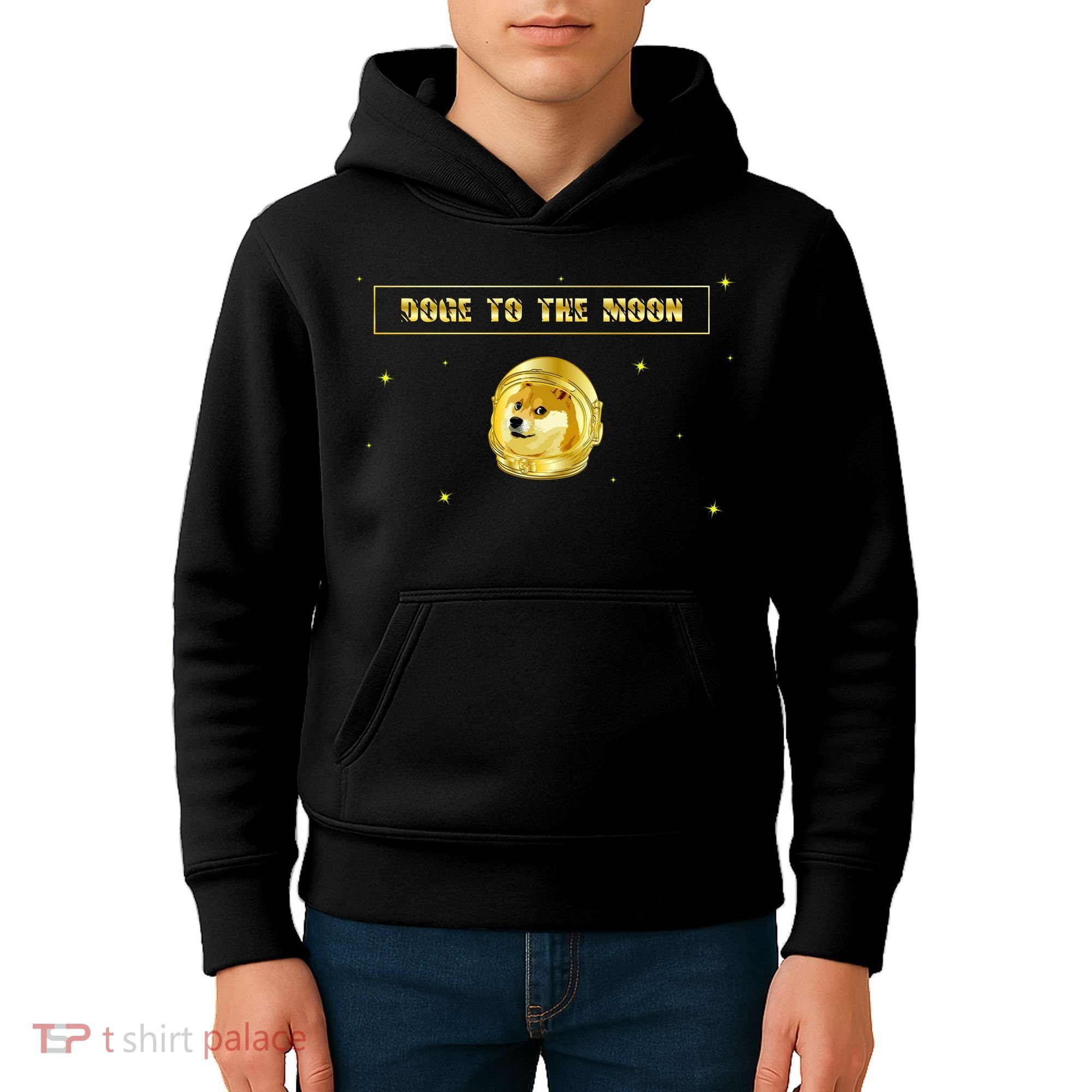 Doge To The Moon Dogecoin Crypto Currency Kids Hoodie