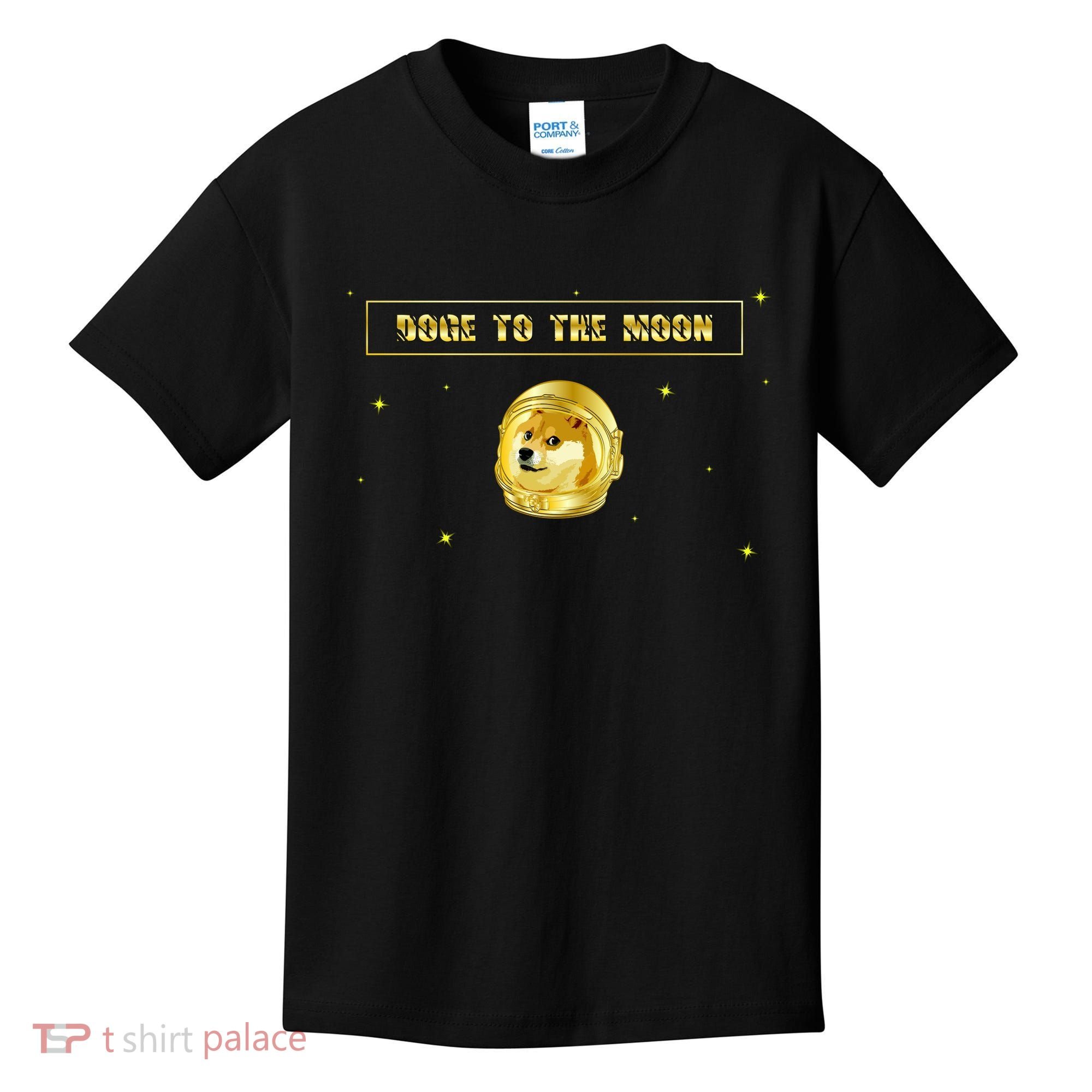 Doge To The Moon Dogecoin Crypto Currency Kids T-Shirt
