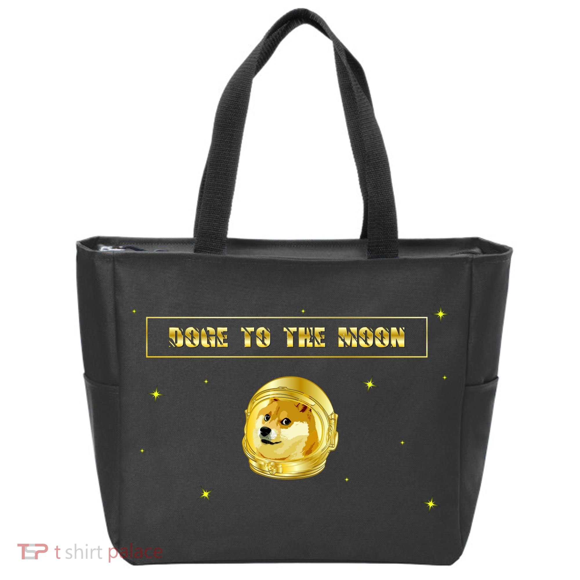 Doge To The Moon Dogecoin Crypto Currency Tote Bag