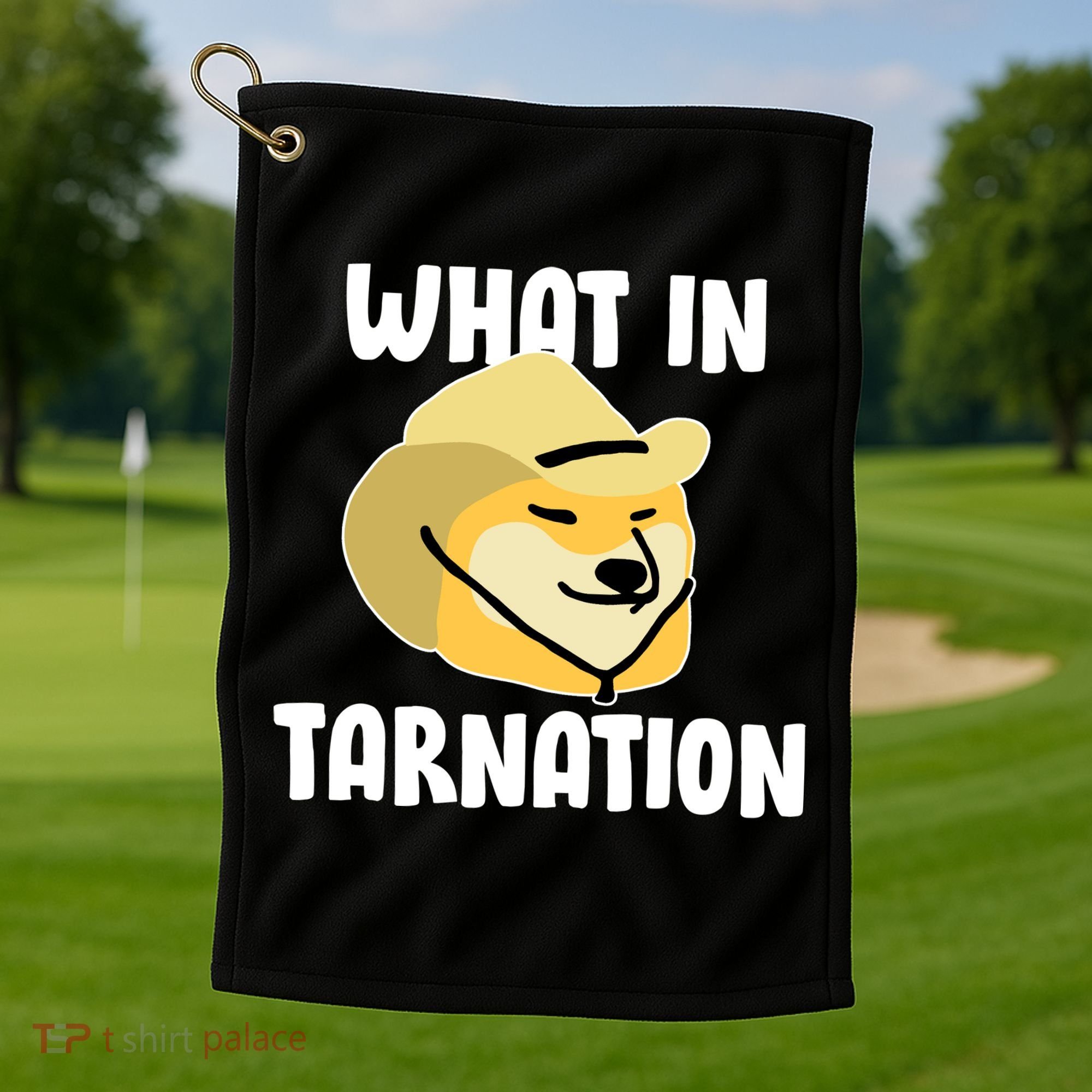 Doge What In Tarnation Golf Towel
