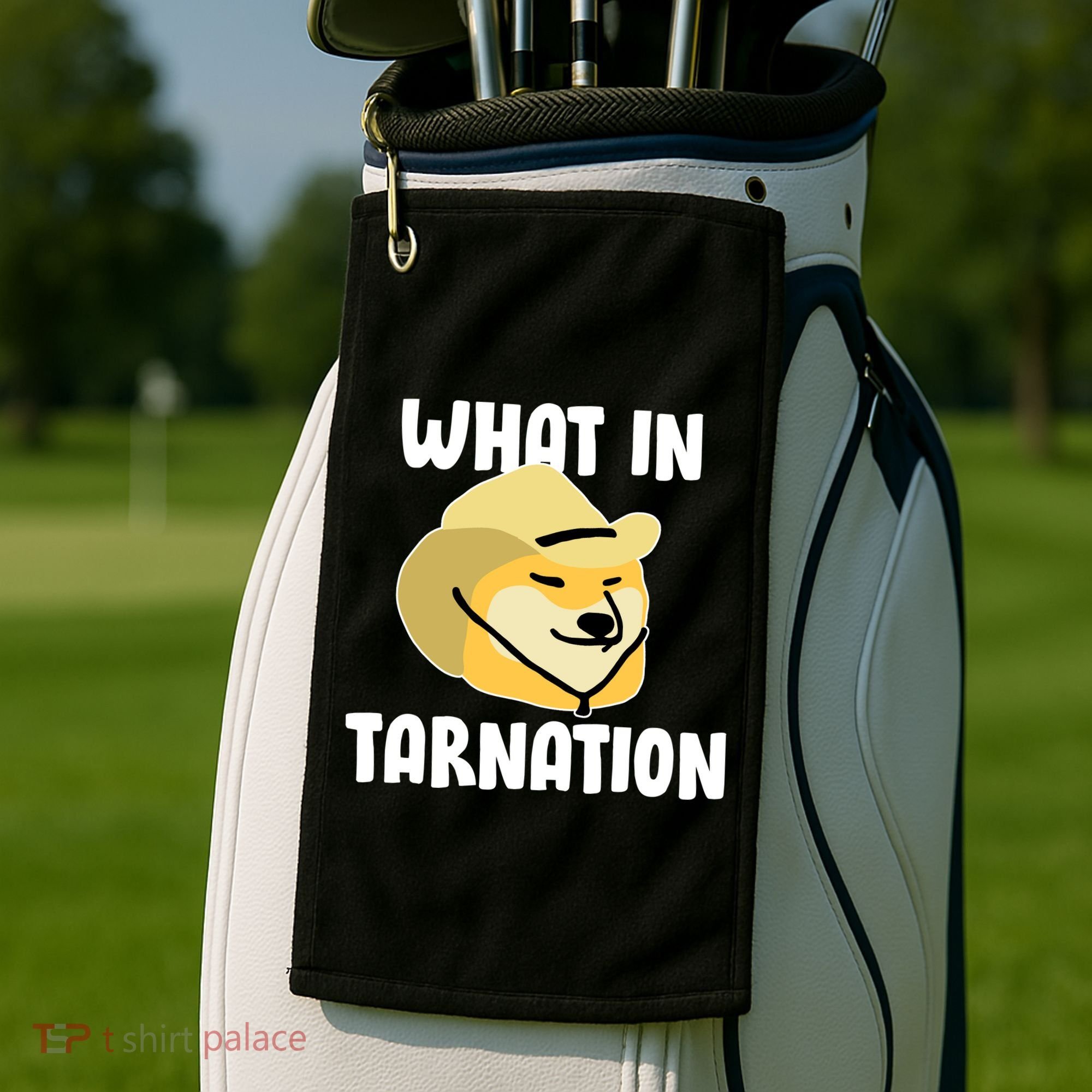 Doge What In Tarnation Golf Towel