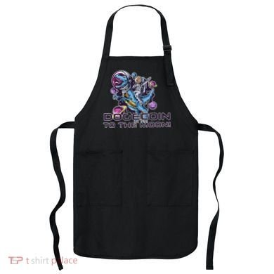 Dogecoin Crypto Currency Doge Dinosaur Apron