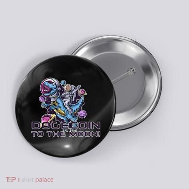 Dogecoin Crypto Currency Doge Dinosaur Button
