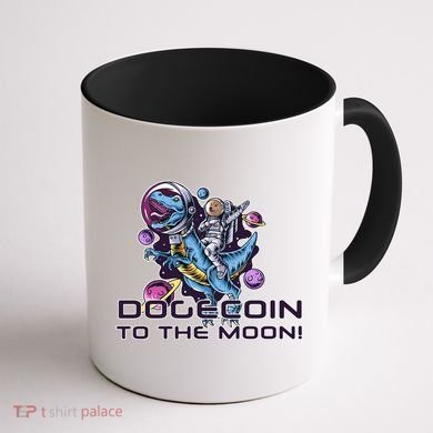 Dogecoin Crypto Currency Doge Dinosaur Coffee Mug back