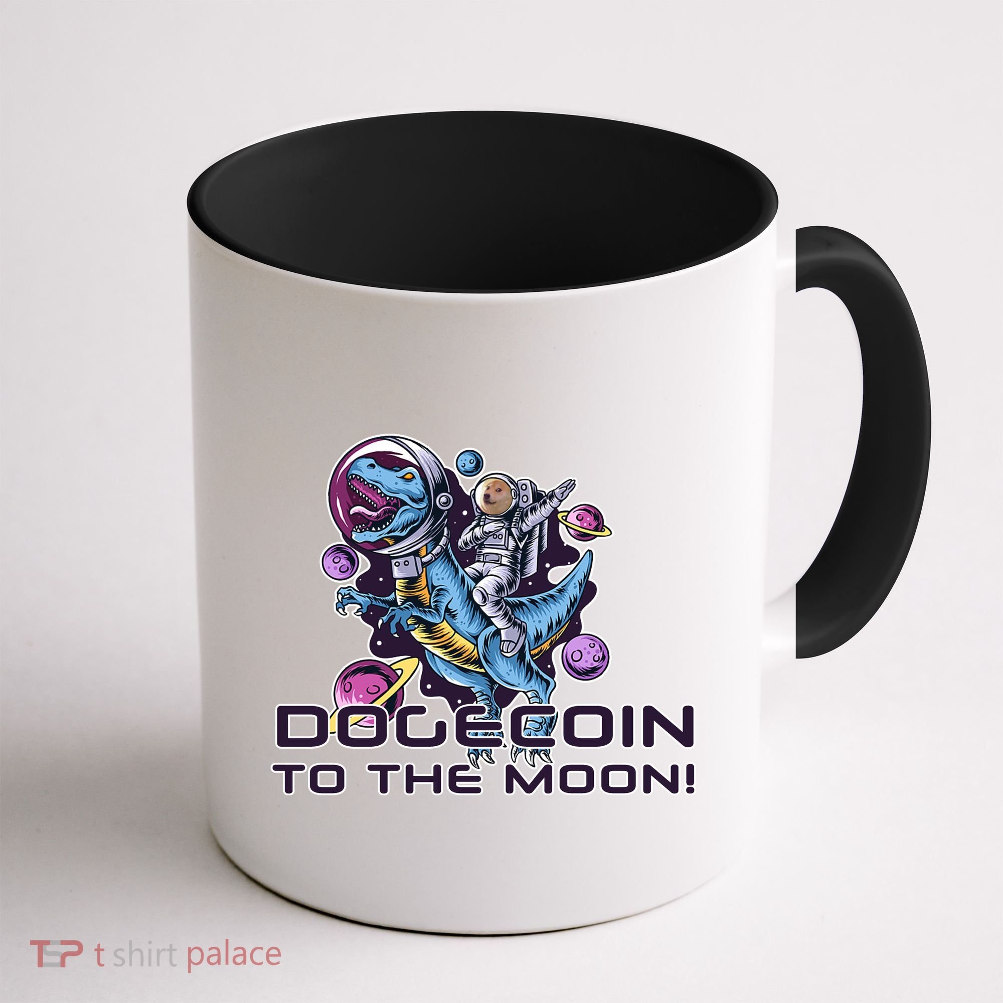 Dogecoin Crypto Currency Doge Dinosaur Coffee Mug
