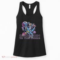 Dogecoin Crypto Currency Doge Dinosaur Women's Tank Top thumb 0