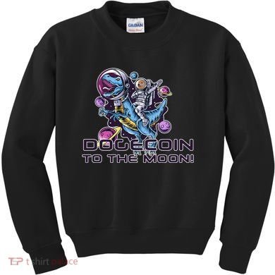 Dogecoin Crypto Currency Doge Dinosaur Kids Sweatshirt