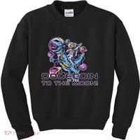 Dogecoin Crypto Currency Doge Dinosaur Kids Sweatshirt thumb 0