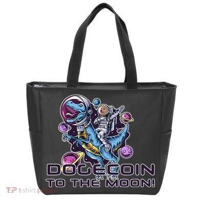 Dogecoin Crypto Currency Doge Dinosaur Tote Bag
