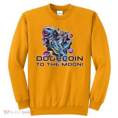 Dogecoin Crypto Currency Doge Dinosaur Sweatshirt