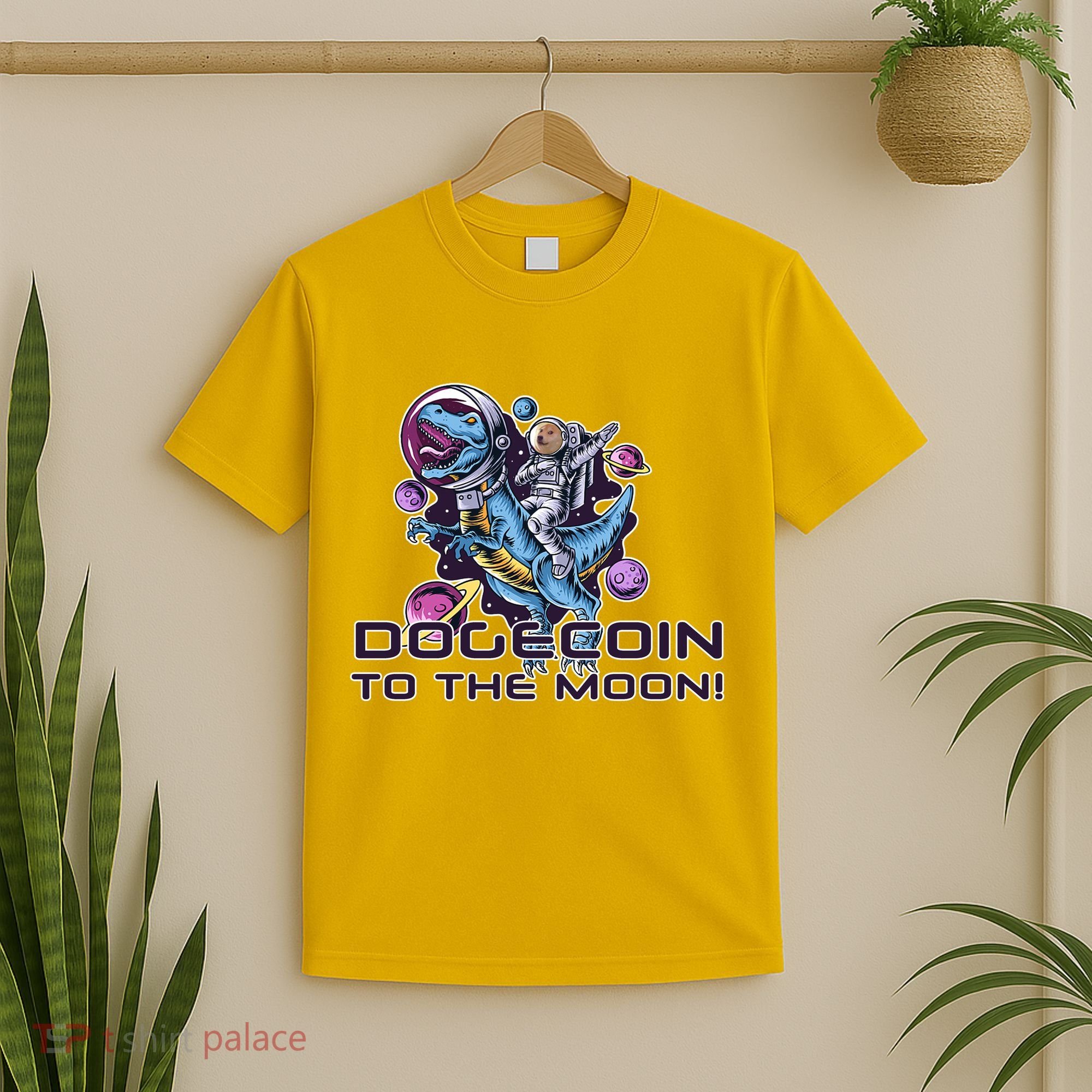 Dogecoin Crypto Currency Doge Dinosaur T-Shirt