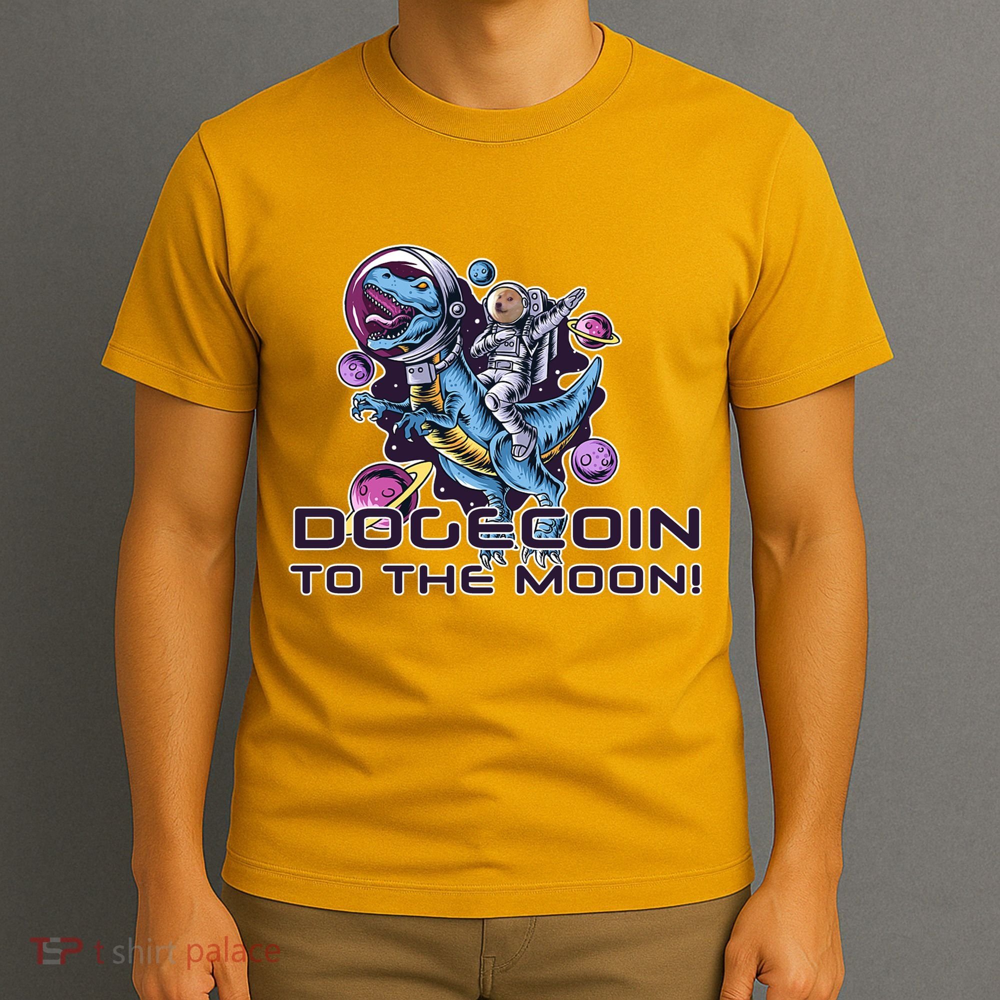 Dogecoin Crypto Currency Doge Dinosaur T-Shirt