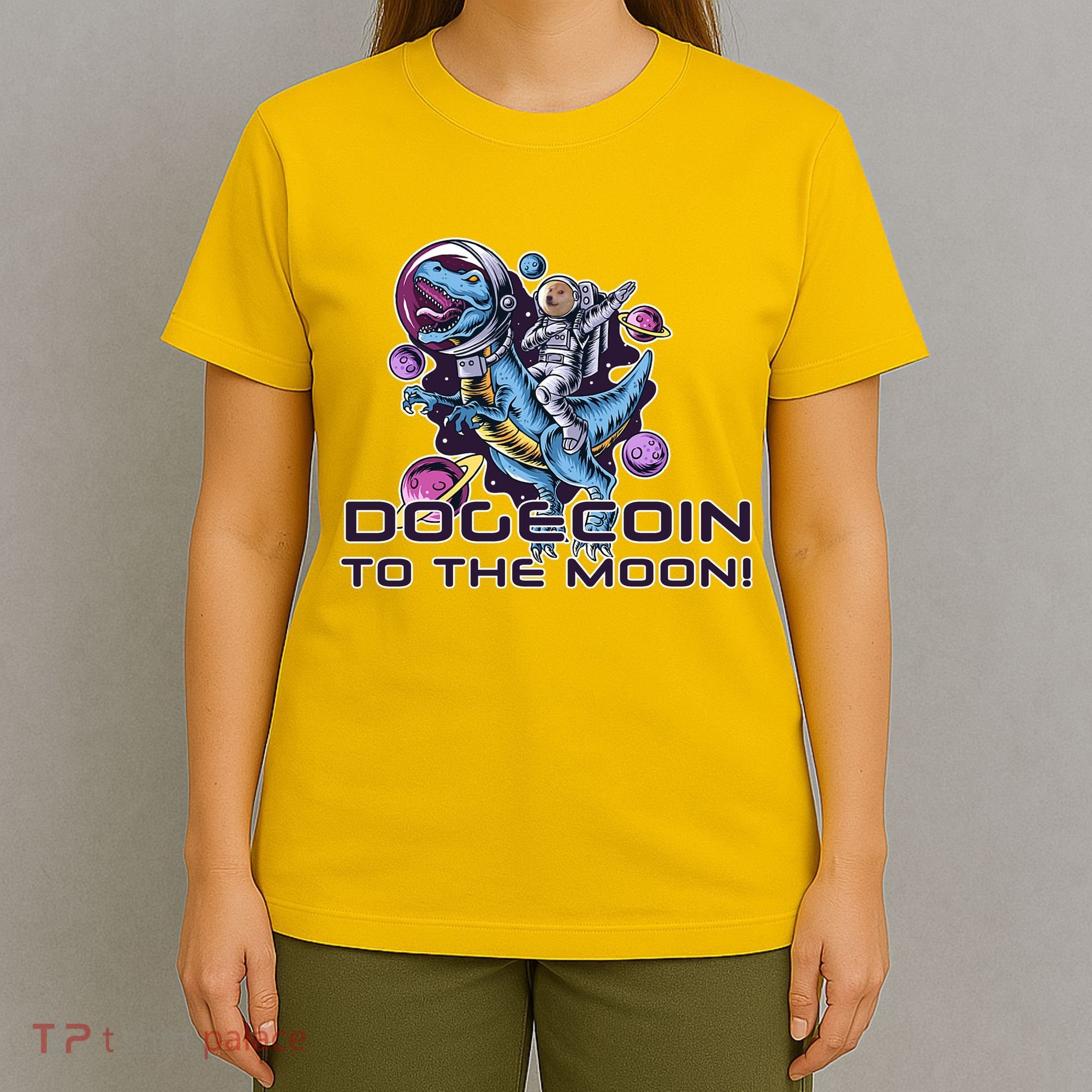 Dogecoin Crypto Currency Doge Dinosaur T-Shirt