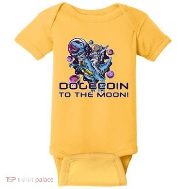 Dogecoin Crypto Currency Doge Dinosaur Baby Bodysuit