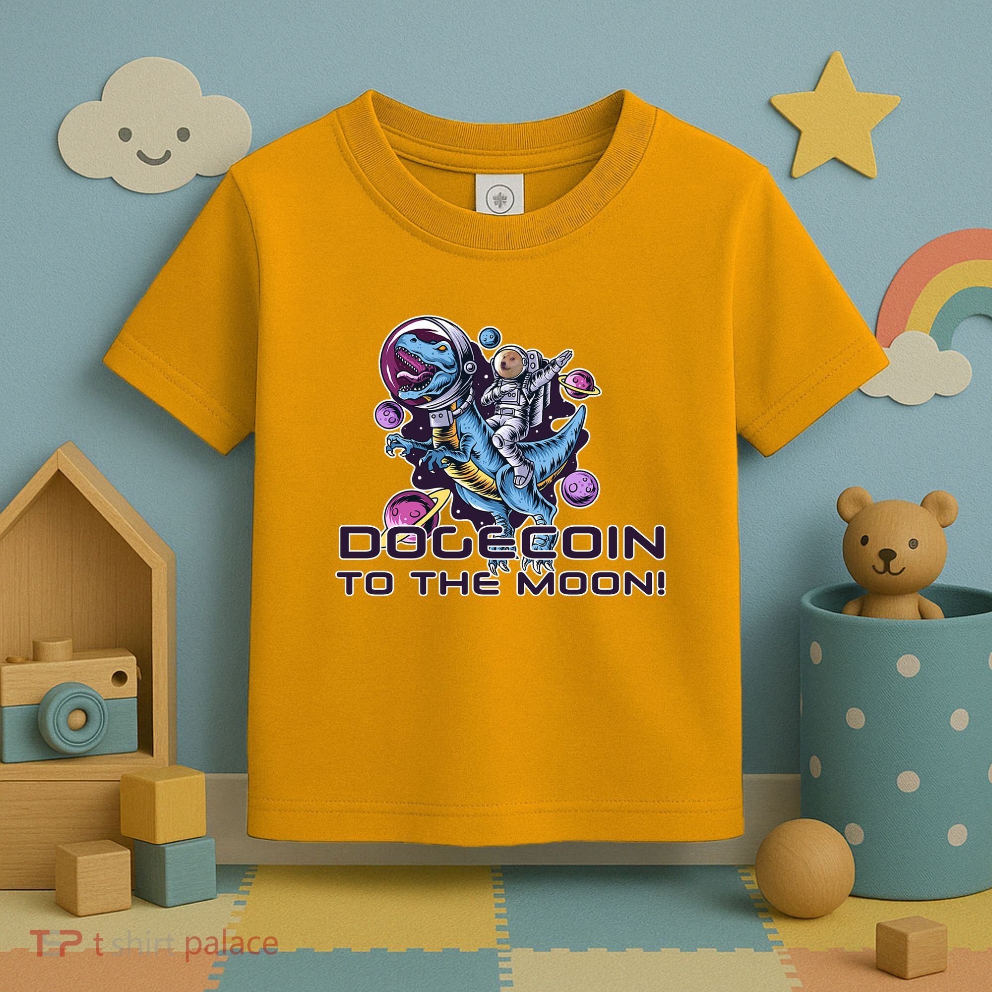 Dogecoin Crypto Currency Doge Dinosaur Toddler T-Shirt