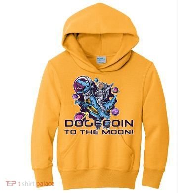 Dogecoin Crypto Currency Doge Dinosaur Kids Hoodie